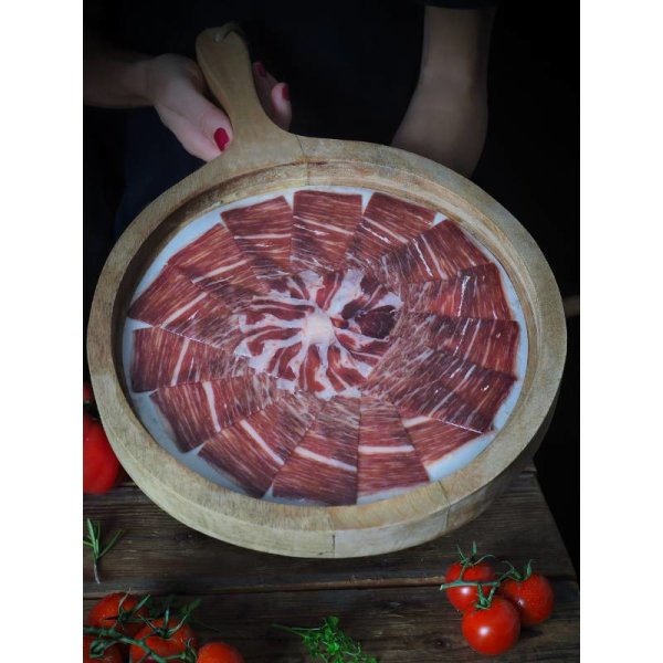 Schinken Jamon 100% Iberico Bellota Plato von Hand geschnitten Aljomar, 100g