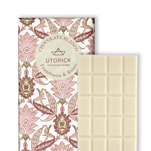 Weisse Schokolade mit Himbeeren und Rosen Utopick, 90g