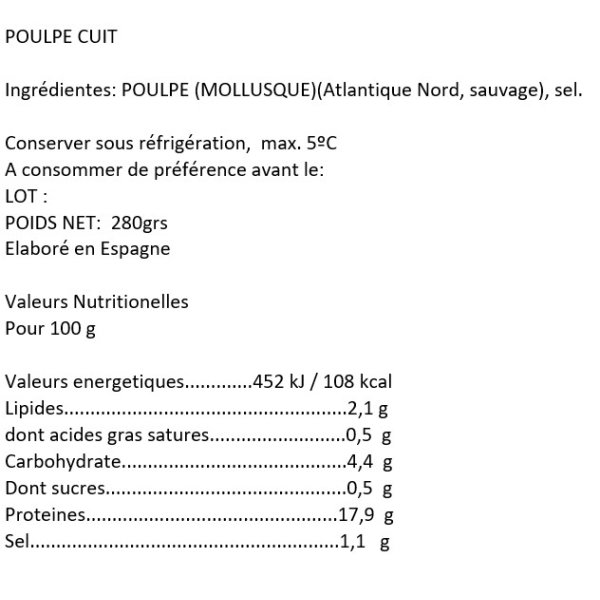 PulpoTentakel gekocht Don Bocarte, 280g