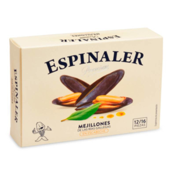 Miesmuscheln Mejillones en Escabeche Premium Espinaler (12/16 Stk.), 115g