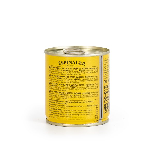 Oliven gefüllt mit Sardellen Espinaler, 350/150g