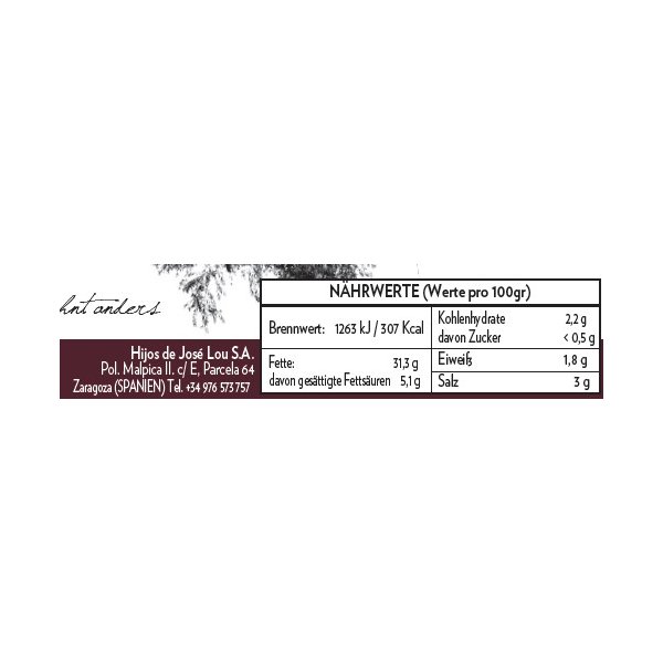 Olivenpaste Tapenade Schwarze Empeltre José Lou, 120/110g