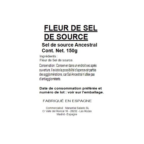 Fleur de Sel en Flor Natural Spring Salt Ancestral, 150g