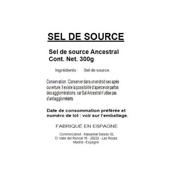 Fleur de Sel Traditional Natural Spring Salt Ancestral, 300g