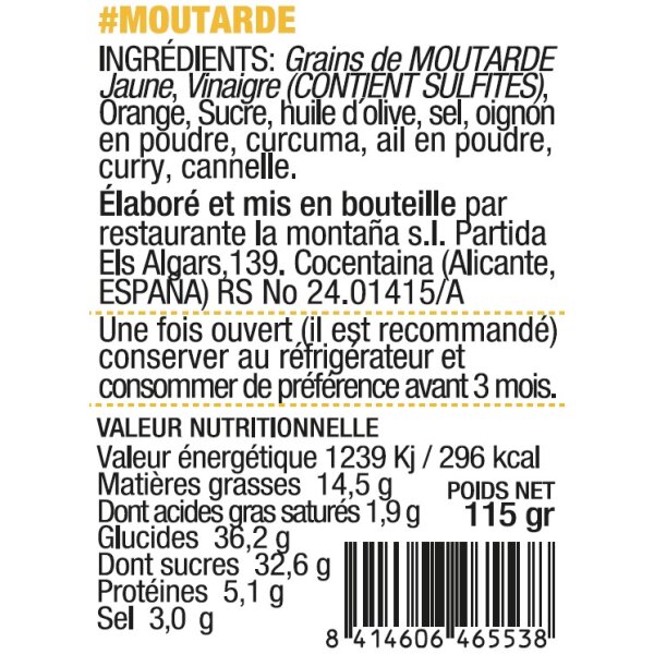Senf Happy Mustard La Montana Alinos, 115gr