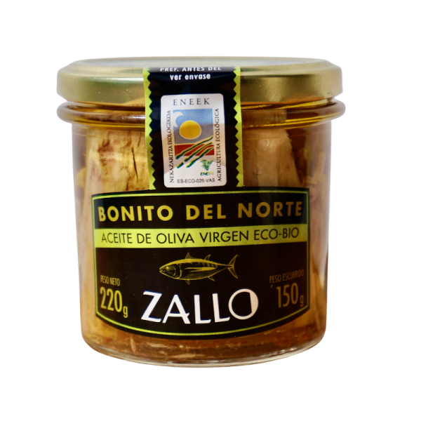 Weisser Thunfisch in BIO Olivenöl Bonito del Norte ZALLO (Glas), 220/150g