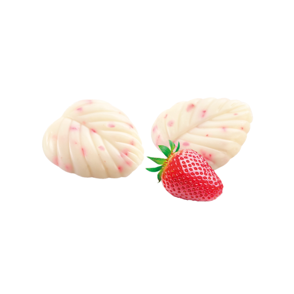 Hojas Finas Weisse Schokolade mit Erdbeere in dekorativer Blechdose Chocolate Amatller, 60g