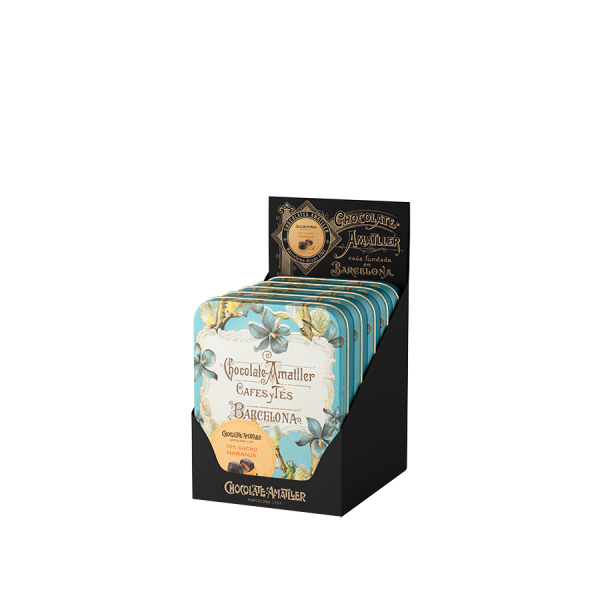 Flor de Naranja in dekorativer Blechdose Chocolate Amatller, 72g