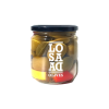 Oliven Gordal Sevillana Mix mit Zitronen, Kapern und Paprika ohne Stein Losada, 169g