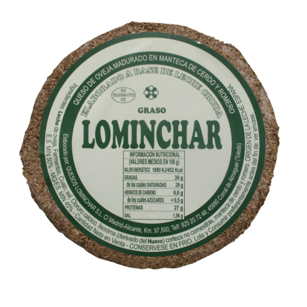 Queso Lominchar mit Rosmarin Rohmilchkäse Schaf/Ziege, min. 12 Monate gereift (Preis pro 1kg)