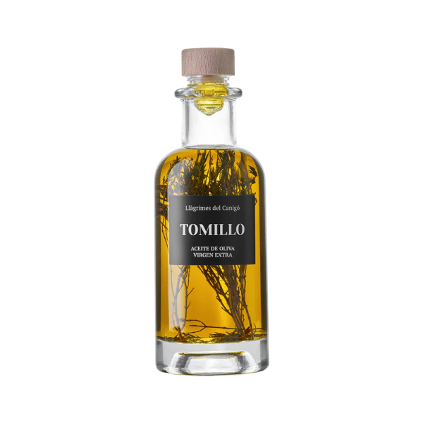 Tomillo Argudell-Olivenöl aromatisiert mit Thymian Llagrimes del Canigo, 250ml