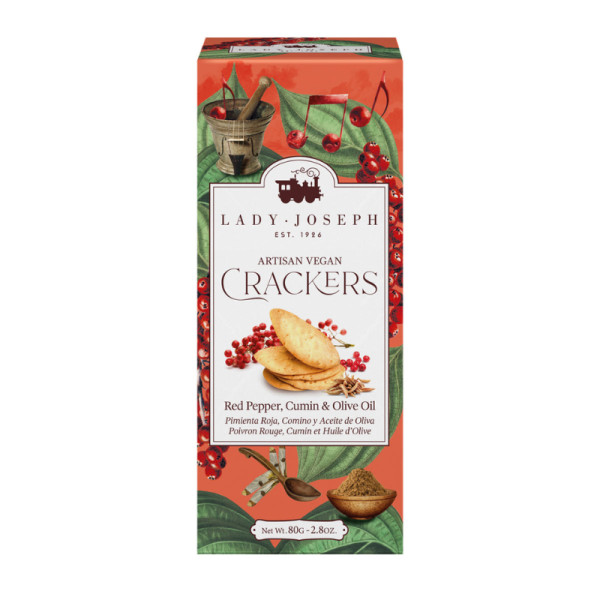 Crackers Red Pepper, Cumin & Olive Oil Lady Joseph, 80g
