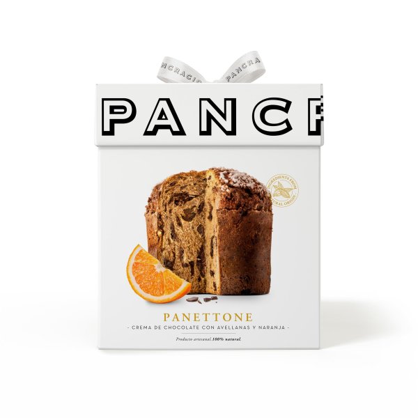 Panettone mit Schokolade, Haselnusscrème und Orangen, aus Sauerteig PANCRACIO, 500g