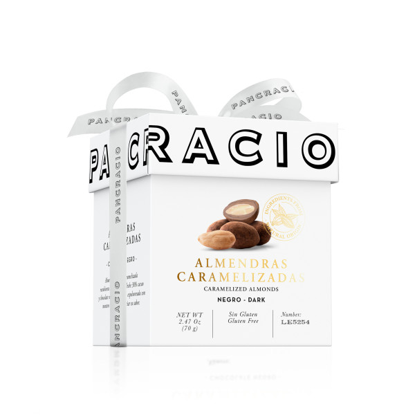 Almonds Caramelised 64% Dark Choco PANCRACIO, 70g