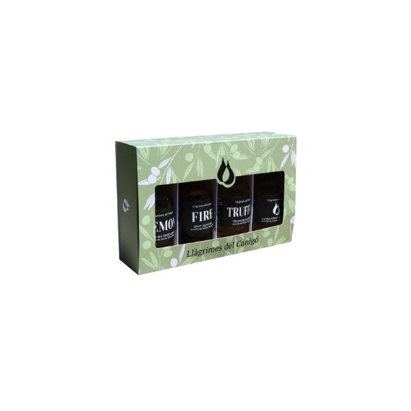 SET Olivenöl aromatisiert 4 x 100ml Llagrimes del Canigo,
