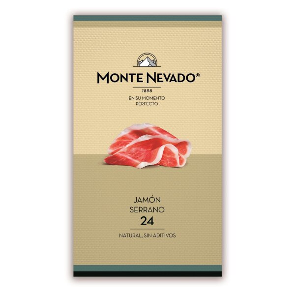Schinken Jamon Serrano geschnitten 24 Monate gereift Monte Nevado 85g, 100% natural