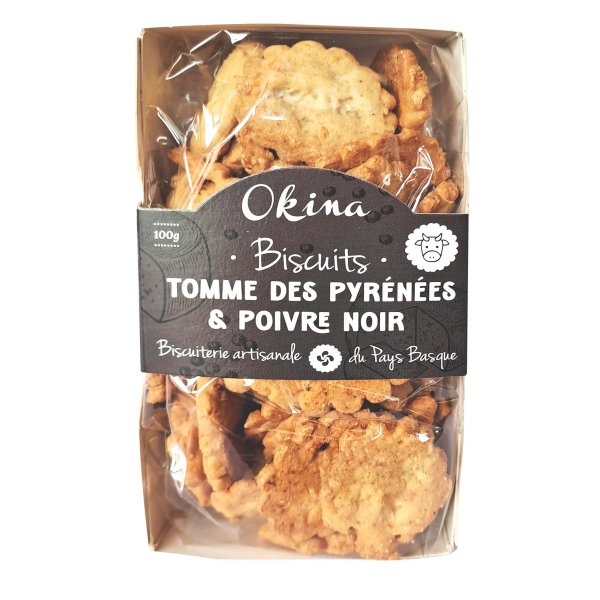 Snacks Vache Tomme des Pyrénées Crackers OKINA, 100g