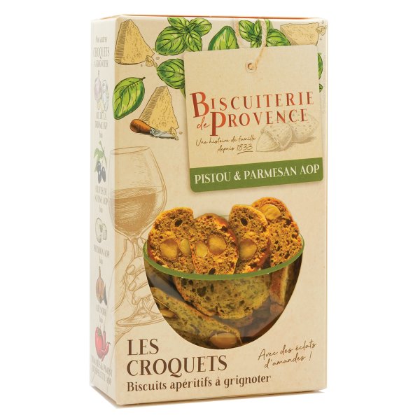 Les Croquets Pesto & Parmesan AOP Crackers Biscuterie Provence 90g