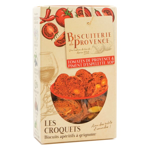 Les Croquets Tomates & Piment dEspelette AOP Crackers Biscuterie Provence 90g