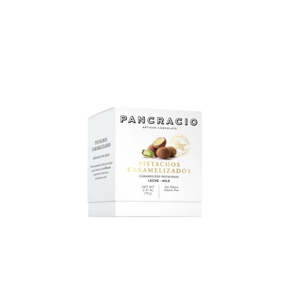 Pistachos Carmelizados 38% Cocoa PANCRACIO, 70g