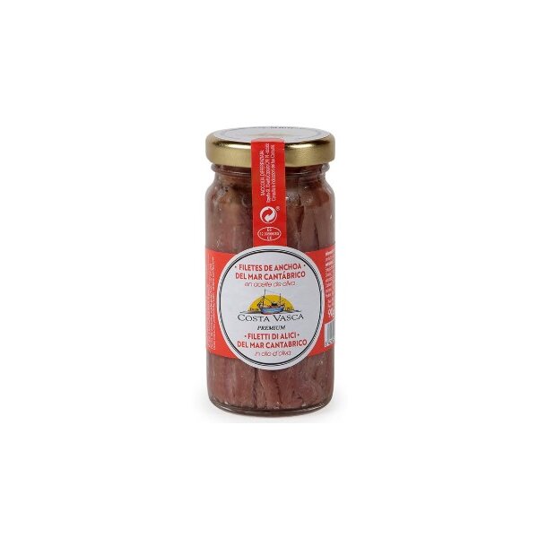 Anchoas / Anchovies Cantabrico 15/22 Filets Costa Vasca  (Glas), 90/51g