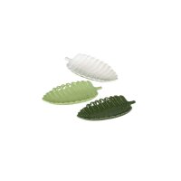 Teller CB in Blattform, sortierte Farben Weiss