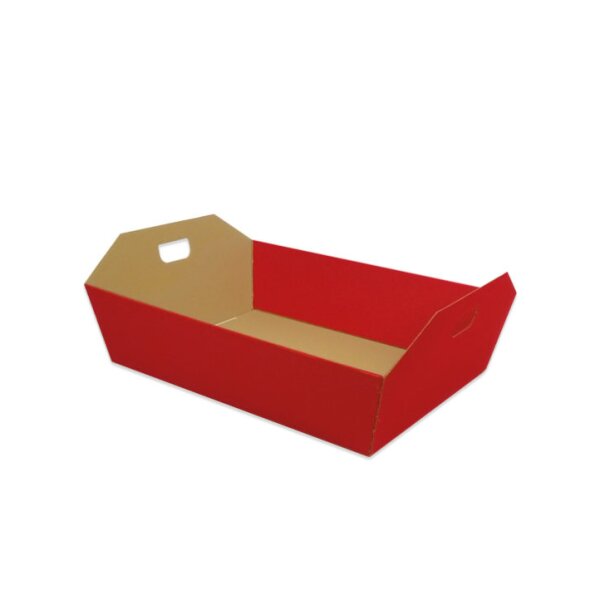 Geschenkkorb rechteckig CL GROSS aus Karton, mit Griff, in ROT