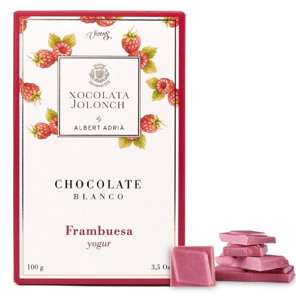 Weisse Schokolade mit Himbeeren und Joghurt Vicens 100g