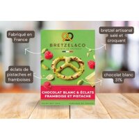 Bretzel weisse Schokolade mit Pistache und Himbeeren 100g...