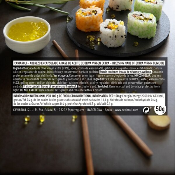 Caviaroli Olivenölperlen mit Wasabi, 50g