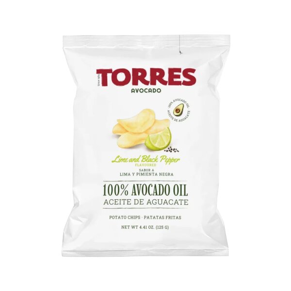 Chips mit Avodado Lime und schwarzer Pfeffer Torres, 125g