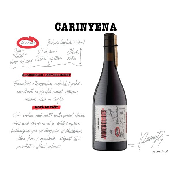 VINEREL.LES CARINYENA Altavins, Terra Alta DO 2019, 75cl