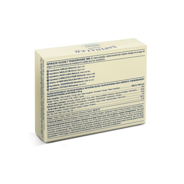 Schwertmuscheln Premium Navajas de las Rias Gallegas Espinaler (8/10 Stk.), 115g